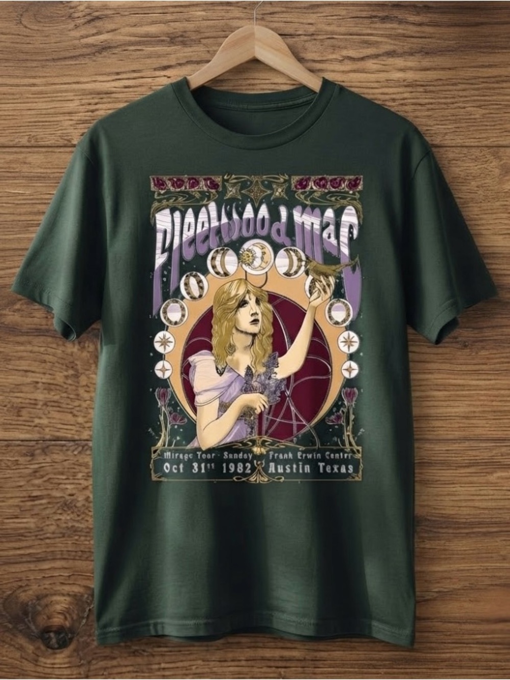 Fleetwood Mac 1982 Mirage Tour Austin Texas  Concert Band T-Shirt